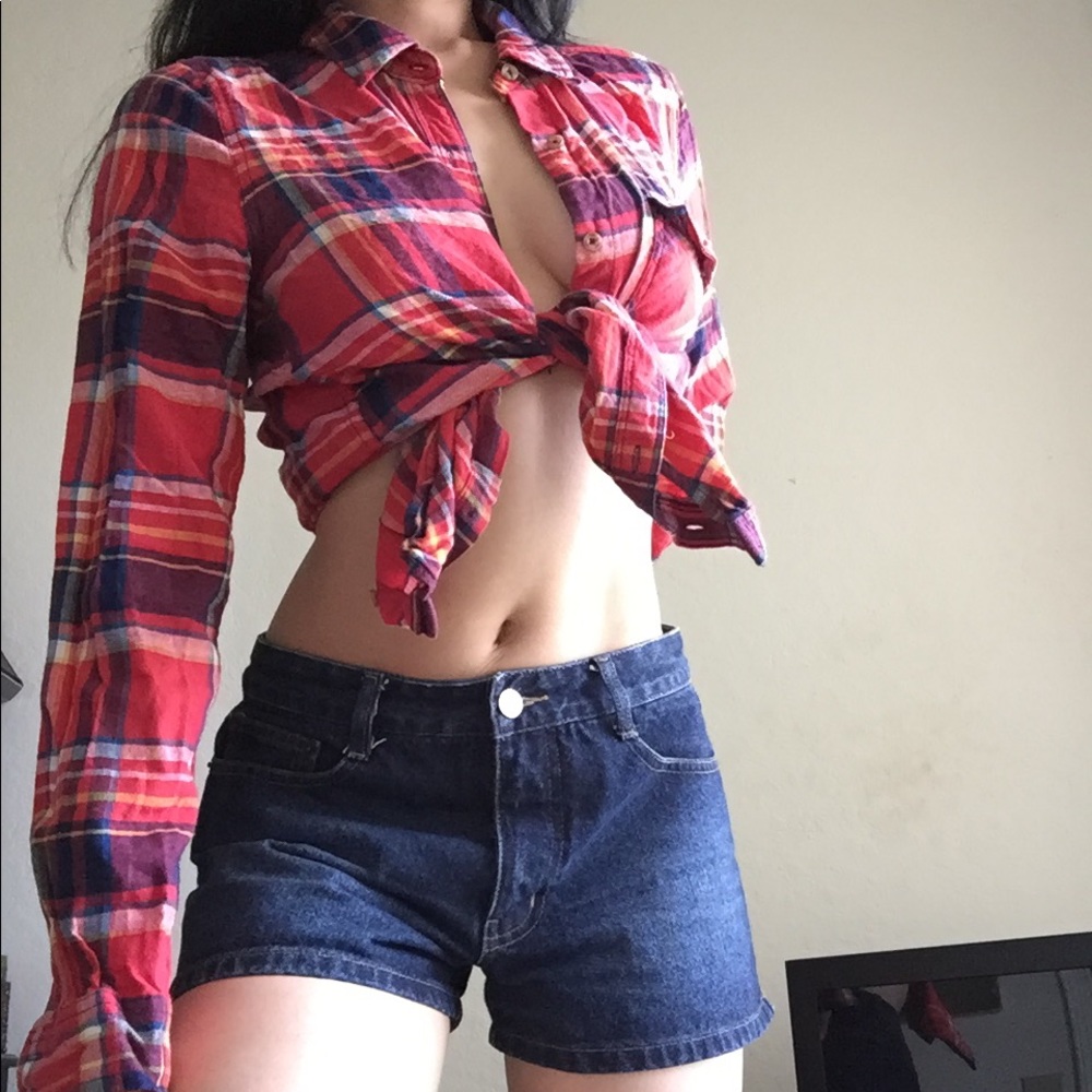 Small Multicolor Plaid Forever 21 Button Up Shirt